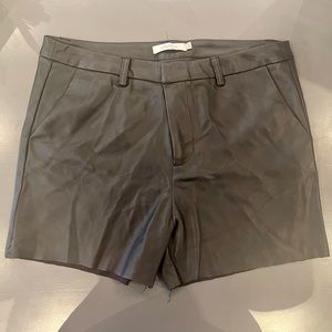 FRNCH Women’s Small Black Cutoff Leather Shorts